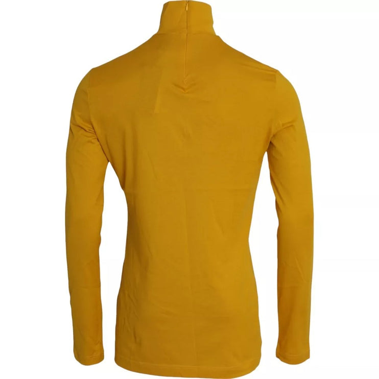 Dark Yellow Turtleneck Long Sleeves Sweater