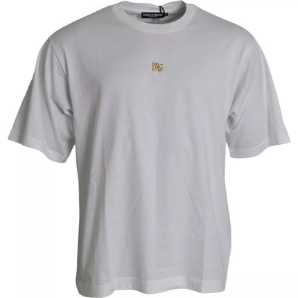 White Metal DG Logo Cotton Short Sleeves T-shirt