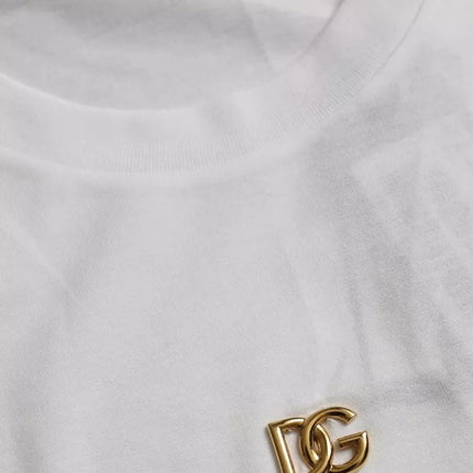 White Metal DG Logo Cotton Short Sleeves T-shirt