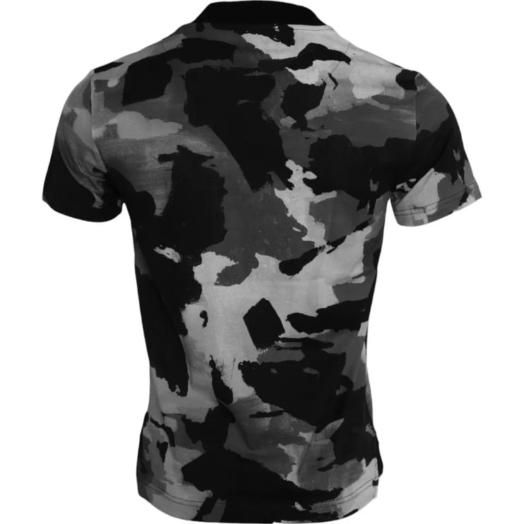 Multicolor Camouflage Cotton Crewneck T-shirt