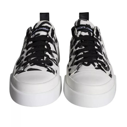 Black White Canvas Low Top Sneakers Men Shoes