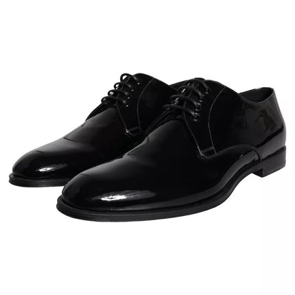 Black Patent Leather Derby Formal Dress Shoes