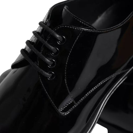 Black Patent Leather Derby Formal Dress Shoes