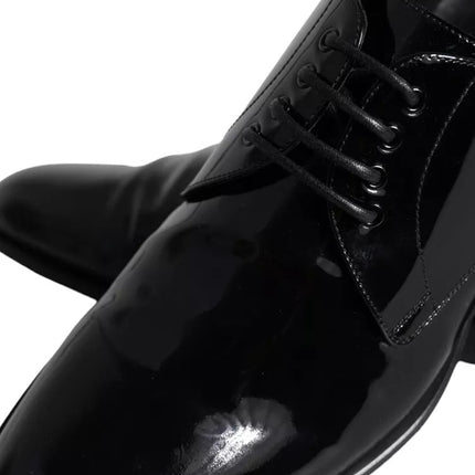 Black Calfskin Leather Derby Men Dress Shoes