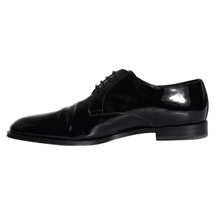 Black Calfskin Leather Derby Men Dress Shoes