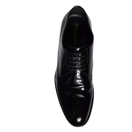 Black Calfskin Leather Derby Men Dress Shoes