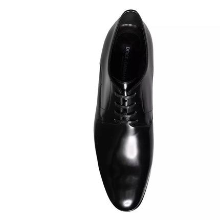 Black Calf Leather Derby Men Dress Shoes