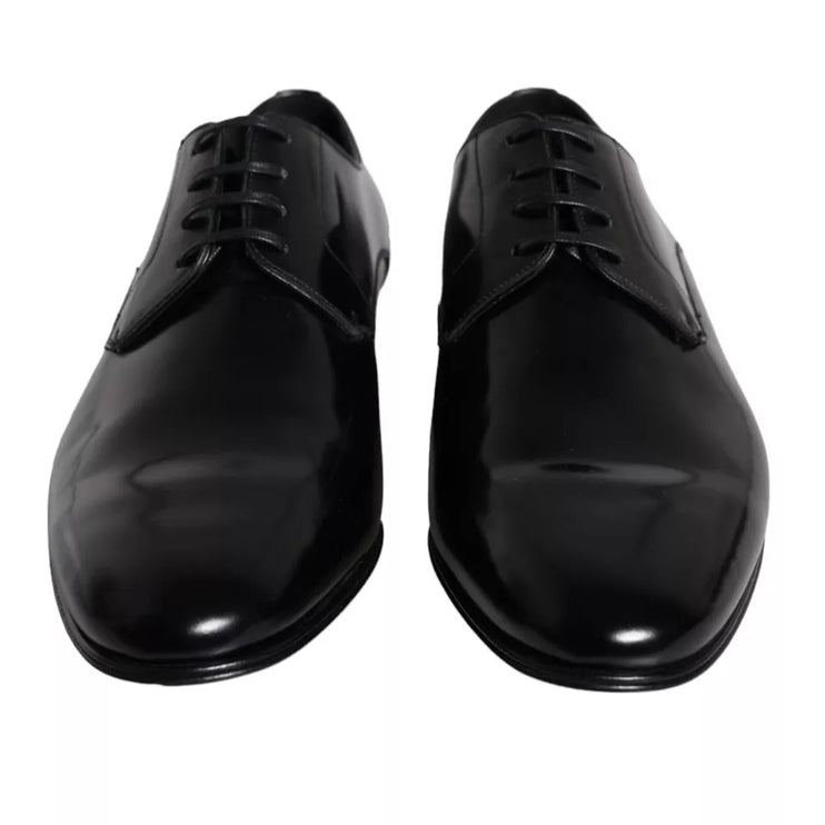 Black Calf Leather Derby Men Dress Shoes