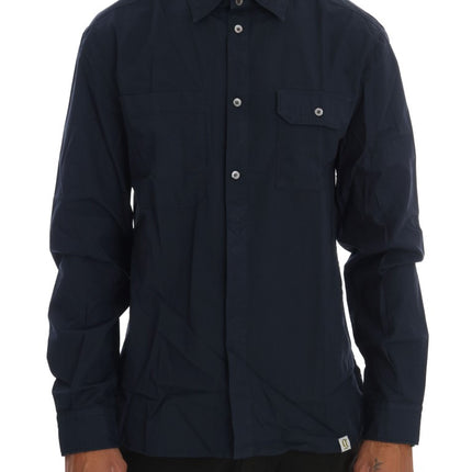 Elegant blauw katoen casual shirt