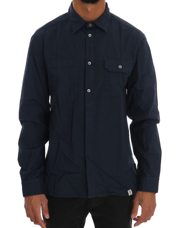 Elegant blauw katoen casual shirt