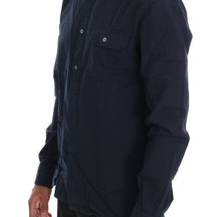 Elegant blauw katoen casual shirt