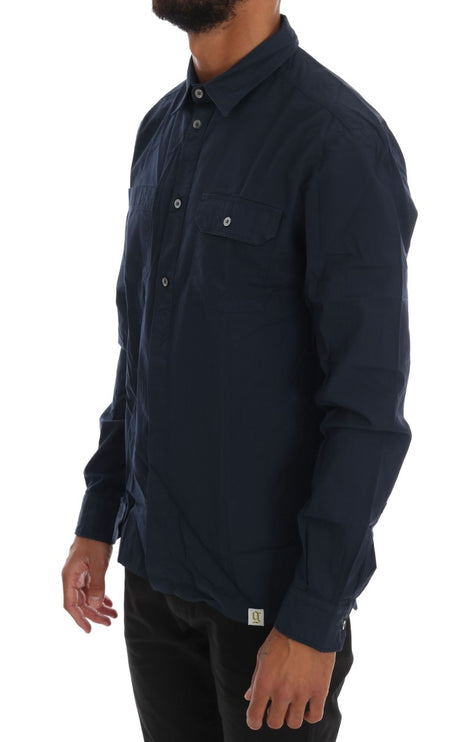 Elegant blauw katoen casual shirt