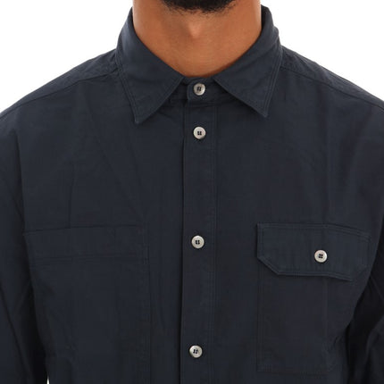 Elegant blauw katoen casual shirt