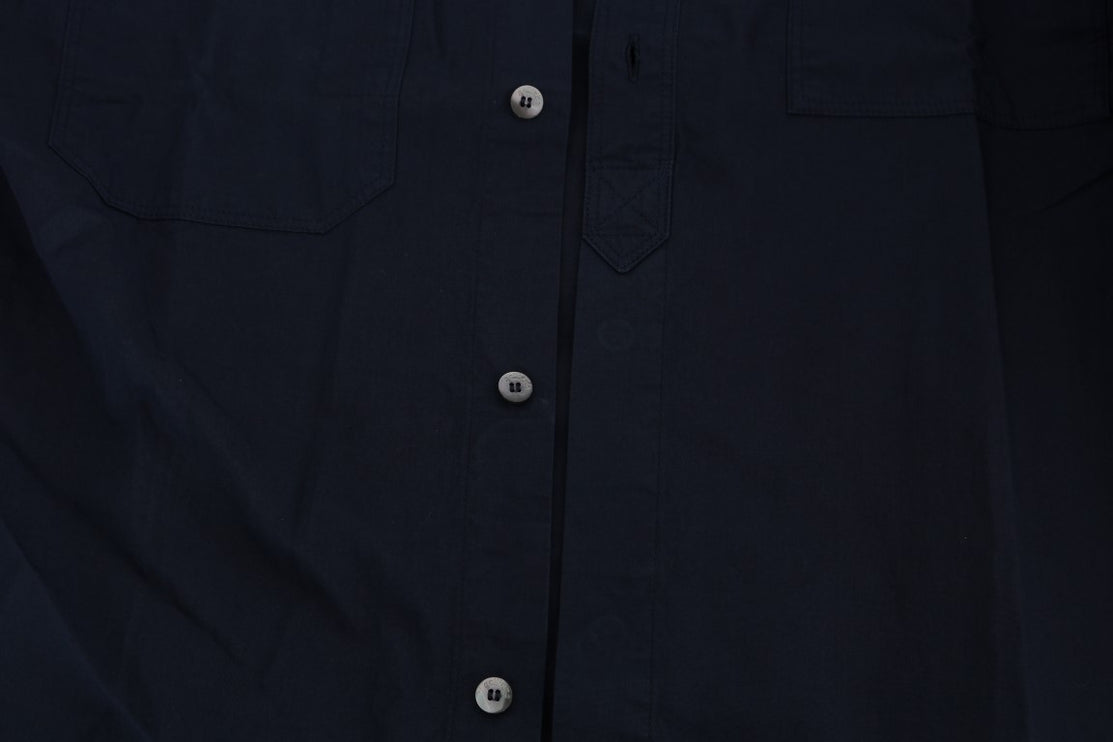 Elegant blauw katoen casual shirt