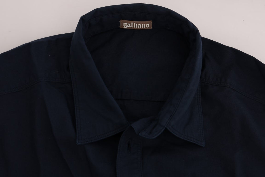 Elegant blauw katoen casual shirt