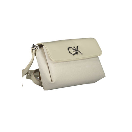 Beige Polyester Handbag