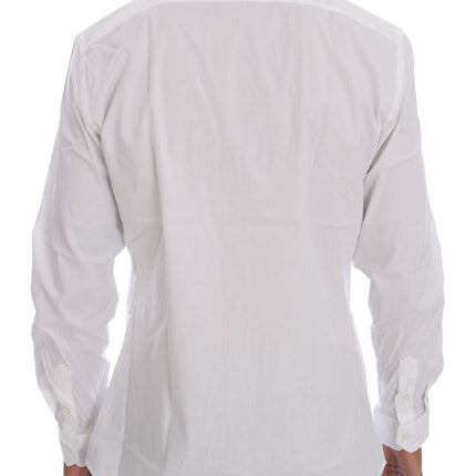 Elegant White Slim-Fit Cotton Shirt