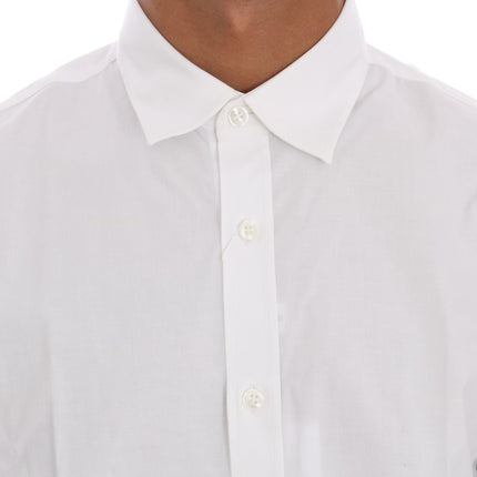 Elegant White Slim-Fit Cotton Shirt