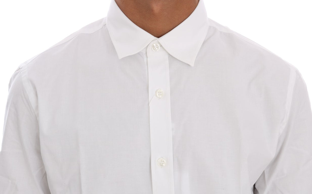 Elegant White Slim-Fit Cotton Shirt