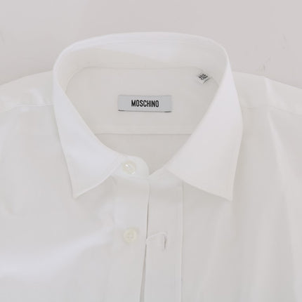 Elegant White Slim-Fit Cotton Shirt