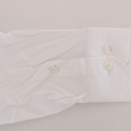 Elegant White Slim-Fit Cotton Shirt