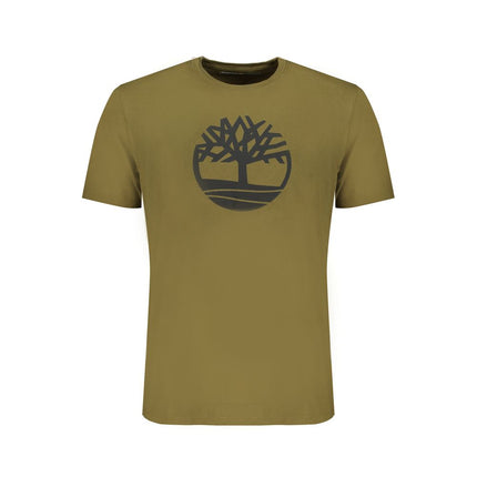 Green Cotton Men T-Shirt