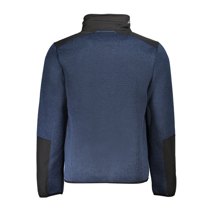 Blue Polyester Men Jacket