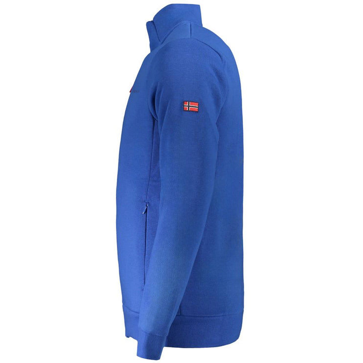 Blue Cotton Men Sweater