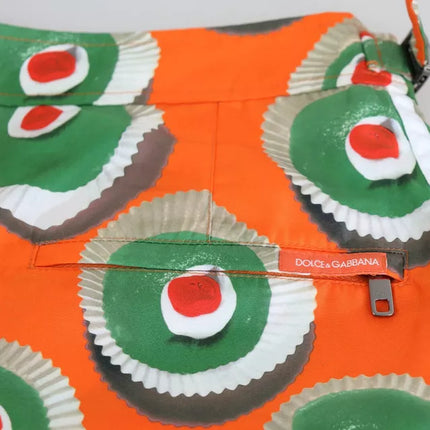 Orange Cupcake Beachwear Shorts Swimwear