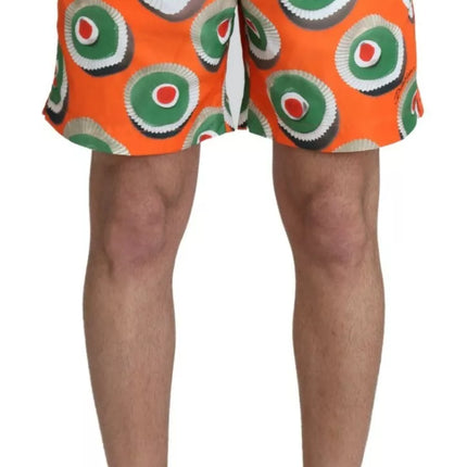 Orange Cupcake Beachwear Shorts Swimwear