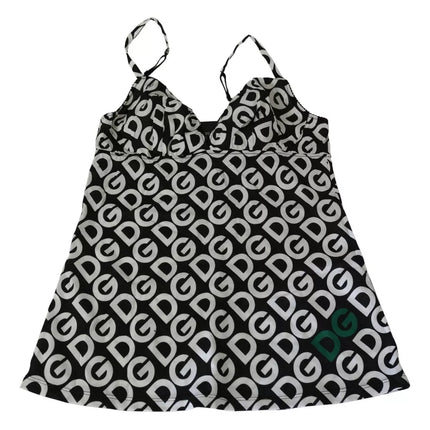 Black DG Mania Print Sleeveless Swimwear