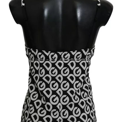 Black DG Mania Print Sleeveless Swimwear