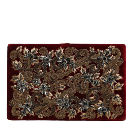 Red Velvet Gold Frame Clutch Evening Party Purse Bag