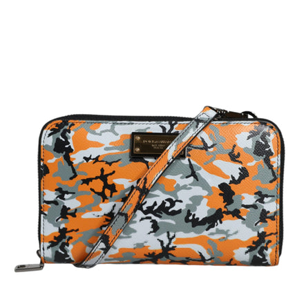 Multicolor Camouflage Leather Purse Cross Body Bag