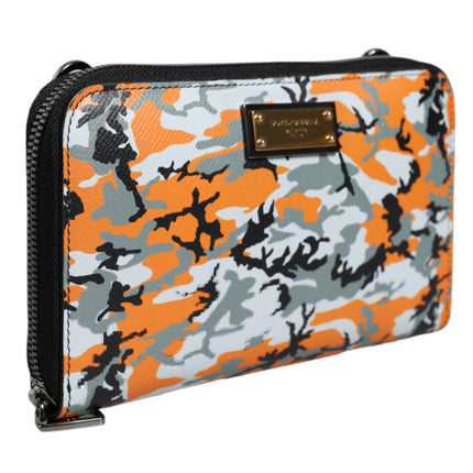 Multicolor Camouflage Leather Purse Cross Body Bag