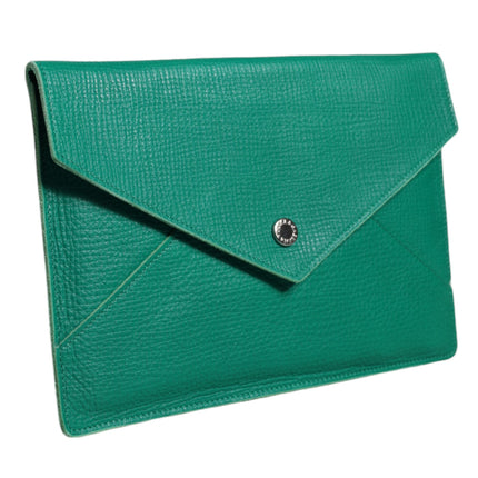 Green Leather Handbag Clutch Mini Purse Pouch Tablet Case