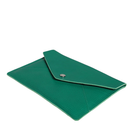 Green Leather Handbag Clutch Mini Purse Pouch Tablet Case