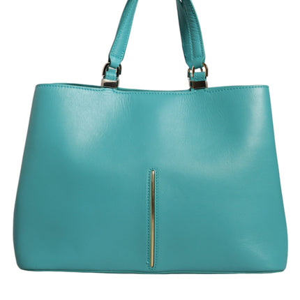 Green Leather Women Shopping Tote Top Handle Bag