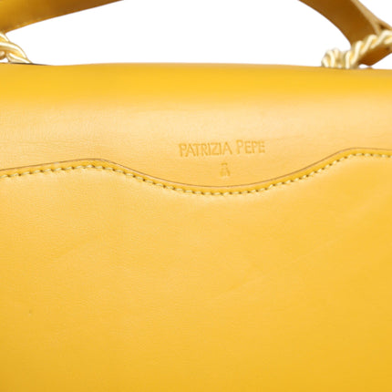 Yellow Leather Shoulder Strap Top Handle Bag