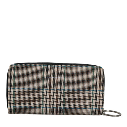 Multicolor Houndstooth Continental Zip Around Clutch Wallet