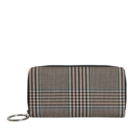 Multicolor Houndstooth Continental Zip Around Clutch Wallet