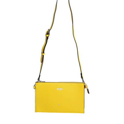 Yellow Leather Logo Crossbody Sling Shoulder Bag