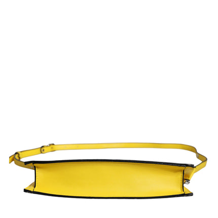 Yellow Leather Logo Crossbody Sling Shoulder Bag