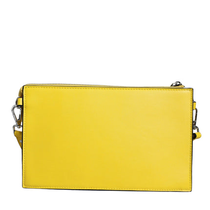 Yellow Leather Logo Crossbody Sling Shoulder Bag