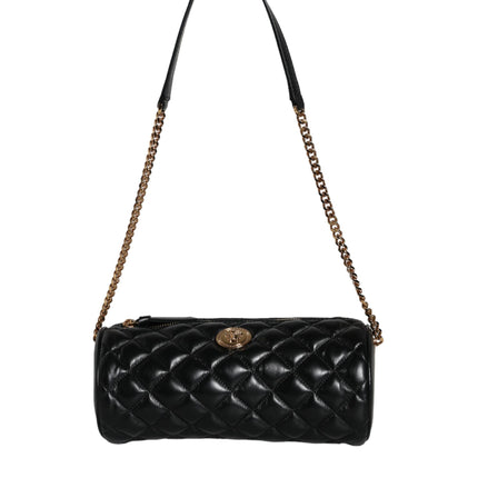 Black Mini Quilted Lambskin Leather Crossbody Sling Bag