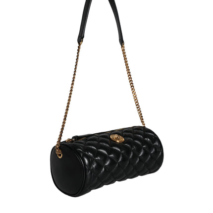 Black Mini Quilted Lambskin Leather Crossbody Sling Bag