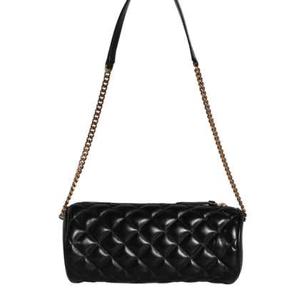 Black Mini Quilted Lambskin Leather Crossbody Sling Bag