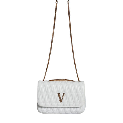 White Mini Nappa Leather Crossbody Shoulder Bag