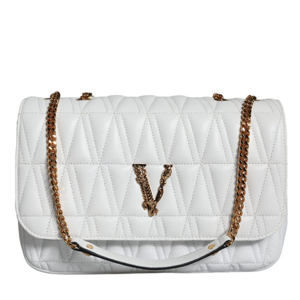 White Mini Nappa Leather Crossbody Shoulder Bag