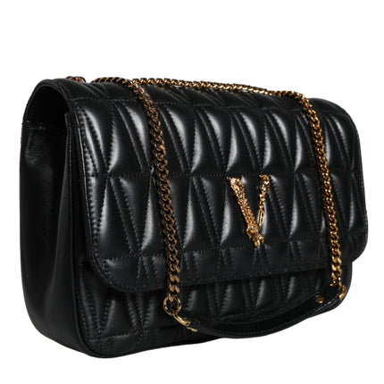 Black Mini Nappa Leather Crossbody Shoulder Bag